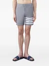 Thom Browne Swim Tech 4-bar Deck Shorts In Blue