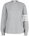Thom Browne 4-bar Long-sleeve Cotton Jersey Ruby T-shirt