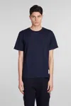 Thom Browne Blue T-shirt With Logo Patch In Stretch Wool Man