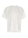 Thom Browne Rwb Knit Trim T-shirt White In White