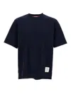 Thom Browne Blue T-shirt With Logo Patch In Stretch Wool Man In Blue