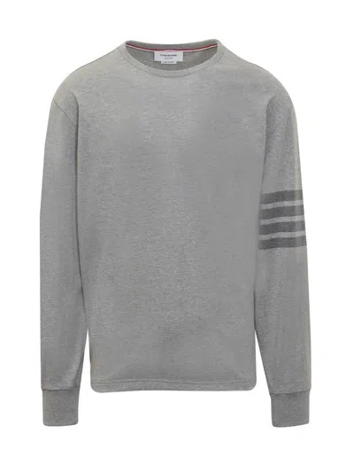 Thom Browne T-shirt 4-bar Rugby In Grey