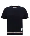 Thom Browne Logo-patch Short-sleeve T-shirt In Blue