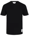 Thom Browne Wool Crew Neck T-shirt With Stripe Detail In Blue