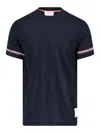 Thom Browne Polo Shirt With Lapel Short Sleeve In Blue