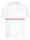 Thom Browne Double-stripe Cotton T-shirt In White