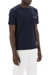 Thom Browne T-shirt Con Taschino Rwb In Blue