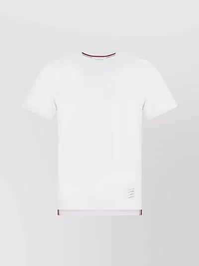 Thom Browne T-shirt Cotton Striped Detail In White