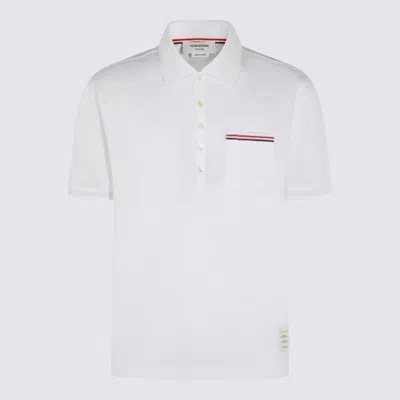 Thom Browne Relaxed-fit White Polo Shirt With Striped Chest Pocket