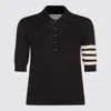 Thom Browne Poloshirt Aus Merinowolle Mit Streifen In Black