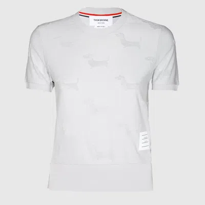 Thom Browne T-shirt E Polo Pale Grey