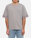 Thom Browne Asymmetric Hem T-shirt Stripe Detail In Grey