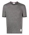 Thom Browne Ringer Stretch Wool T-shirt In Grey