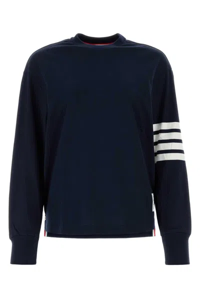 Thom Browne Milano Stitch Jersey With 4 Bars In Black