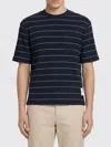 Thom Browne Dark Blue Striped T-shirt In Blue