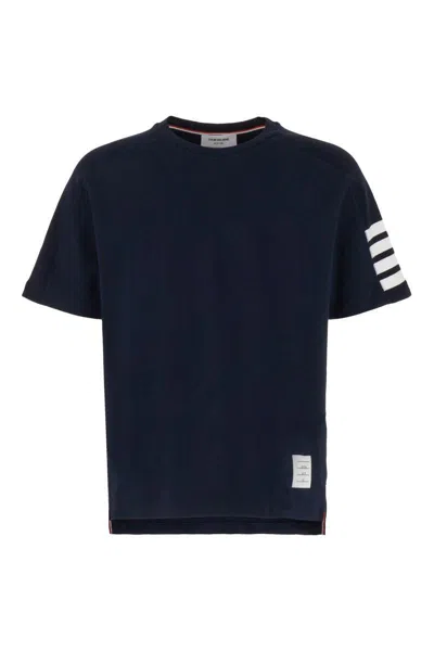 Thom Browne 4-bar Stripe Cotton Jersey T-shirt In Navy