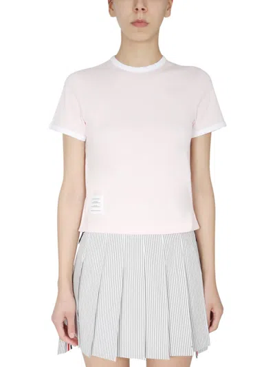 Thom Browne Women's T-shirt Ringer In Pink