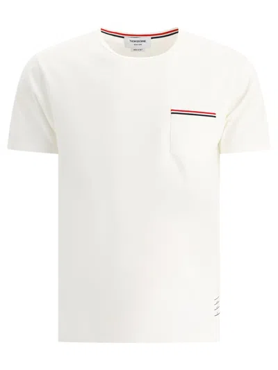 Thom Browne Rwb Pocket Striped T-shirt In White