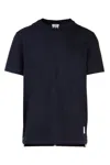 Thom Browne Blue T-shirt With Logo Patch In Stretch Wool Man