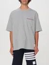 Thom Browne Gray Oversized Short Sleeve Pocket T-shirt In Grau