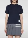 Thom Browne Logo-patch Short-sleeve T-shirt In Blue
