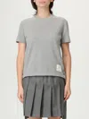 Thom Browne Name Tag Patch T-shirt In Gray
