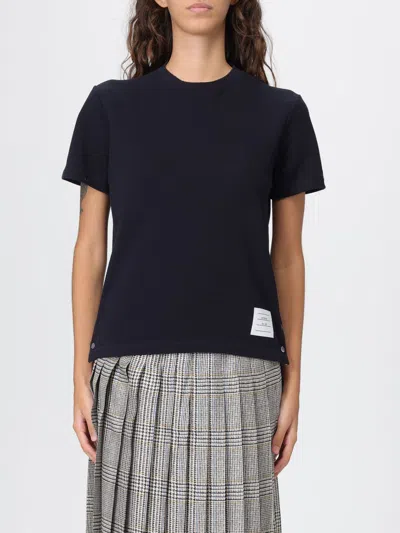 THOM BROWNE T-SHIRT THOM BROWNE WOMAN COLOR NAVY,H18497045