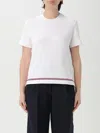 Thom Browne Cropped T-shirt In Cotton In White