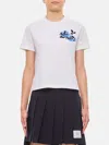 Thom Browne Floral-print Cotton T-shirt In Weiss