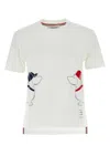Thom Browne Cotton Crew Neck T-shirt With Graphic Print In White