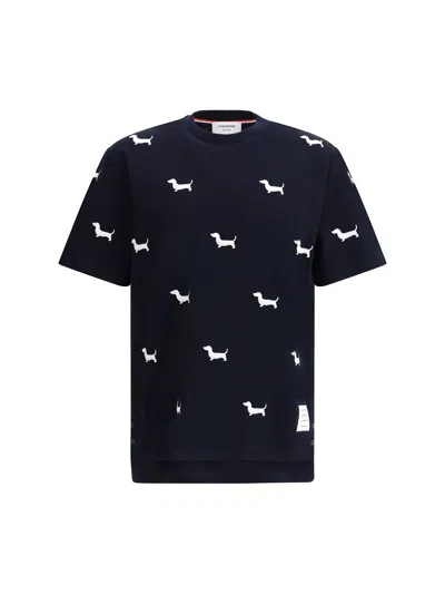Thom Browne T-shirt With Dachshunds In Navy