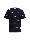 Thom Browne Short Sleeved T-shirt In Navy