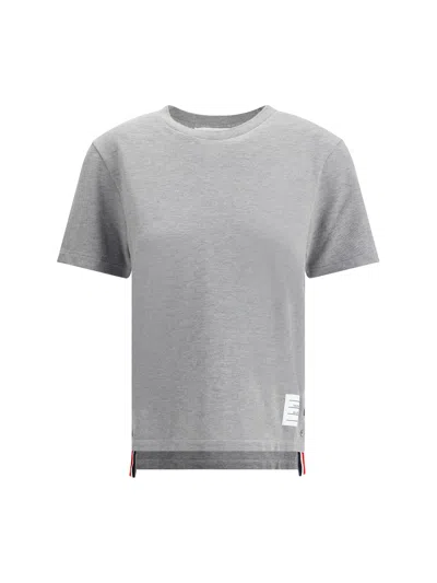 Thom Browne T-shirt With Iconic Bands In Gray