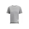 Thom Browne T-shirt With Iconic Bands In Gray