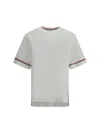 Thom Browne T-shirt With Iconic Bands In White