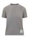 Thom Browne T-shirt With Logo In Lt Grey