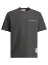 Thom Browne Pocketed Crew Neck Short Sleeve T-shirt In Gray