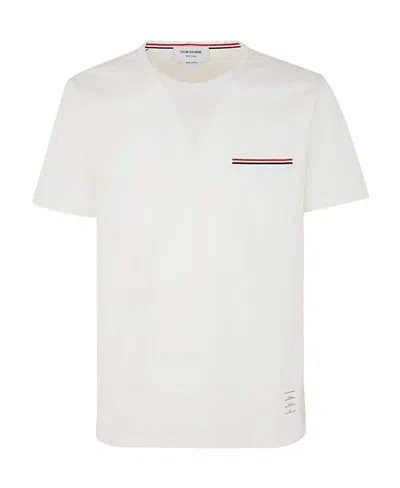 THOM BROWNE T-SHIRT WITH ROUND NECK AND SHORT SLEEVES