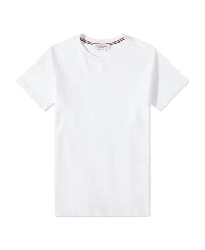 Thom Browne T-shirt With Round Neck And Short Sleeves In White