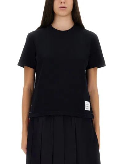 Thom Browne T-shirt With Stripes In Black