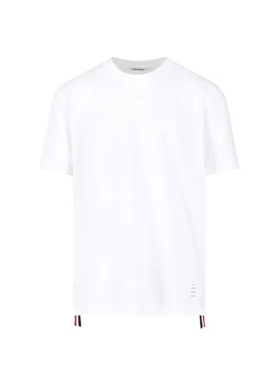 THOM BROWNE T-SHIRT WITH TRICOLOR BACK DETAIL