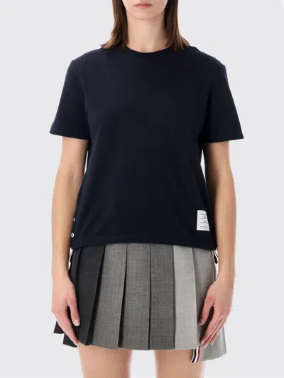 THOM BROWNE THOM BROWNE T-SHIRT WOMAN COLOR BLUE,H88890009