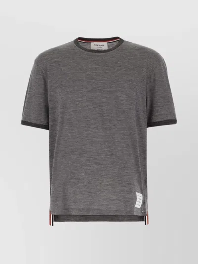 THOM BROWNE T-SHIRT WOOL BUTTON DETAIL