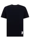Thom Browne Blue T-shirt With Logo Patch In Stretch Wool Man In Blue