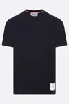 Thom Browne Blue T-shirt With Logo Patch In Stretch Wool Man In Blue