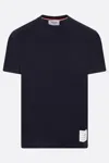 Thom Browne Blue T-shirt With Logo Patch In Stretch Wool Man In Blue