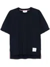Thom Browne Blue T-shirt With Logo Patch In Stretch Wool Man In Blue