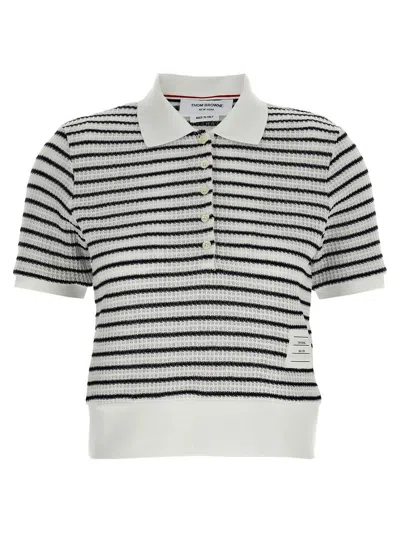 THOM BROWNE THOM BROWNE STRIPED POLO SHIRT