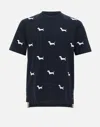 Thom Browne Dachshunds Embroidered Cotton T-shirt In Blue