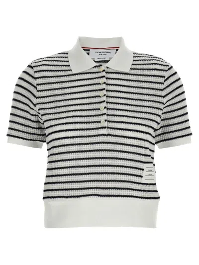 THOM BROWNE THOM BROWNE STRIPED POLO SHIRT